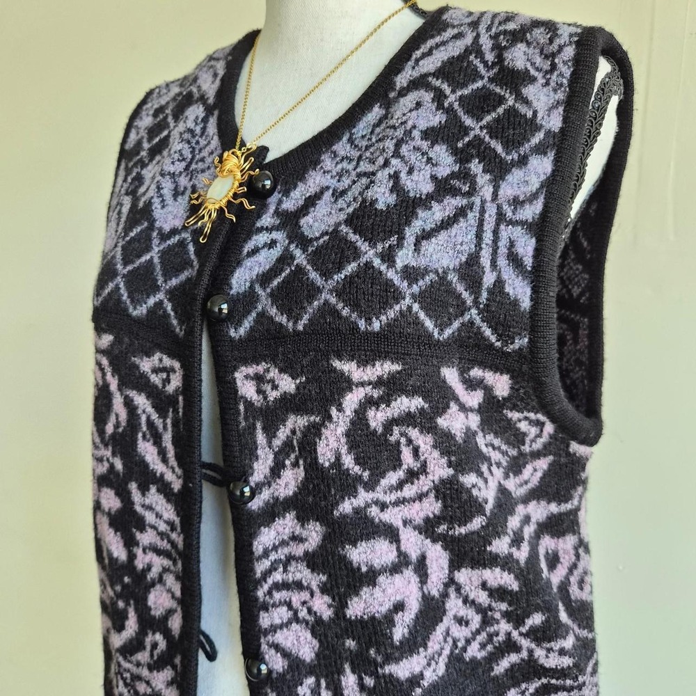 Vintage Magnolia Wool Tapestry Vest Whimsigoth Women S Grandmacore Cottagecore